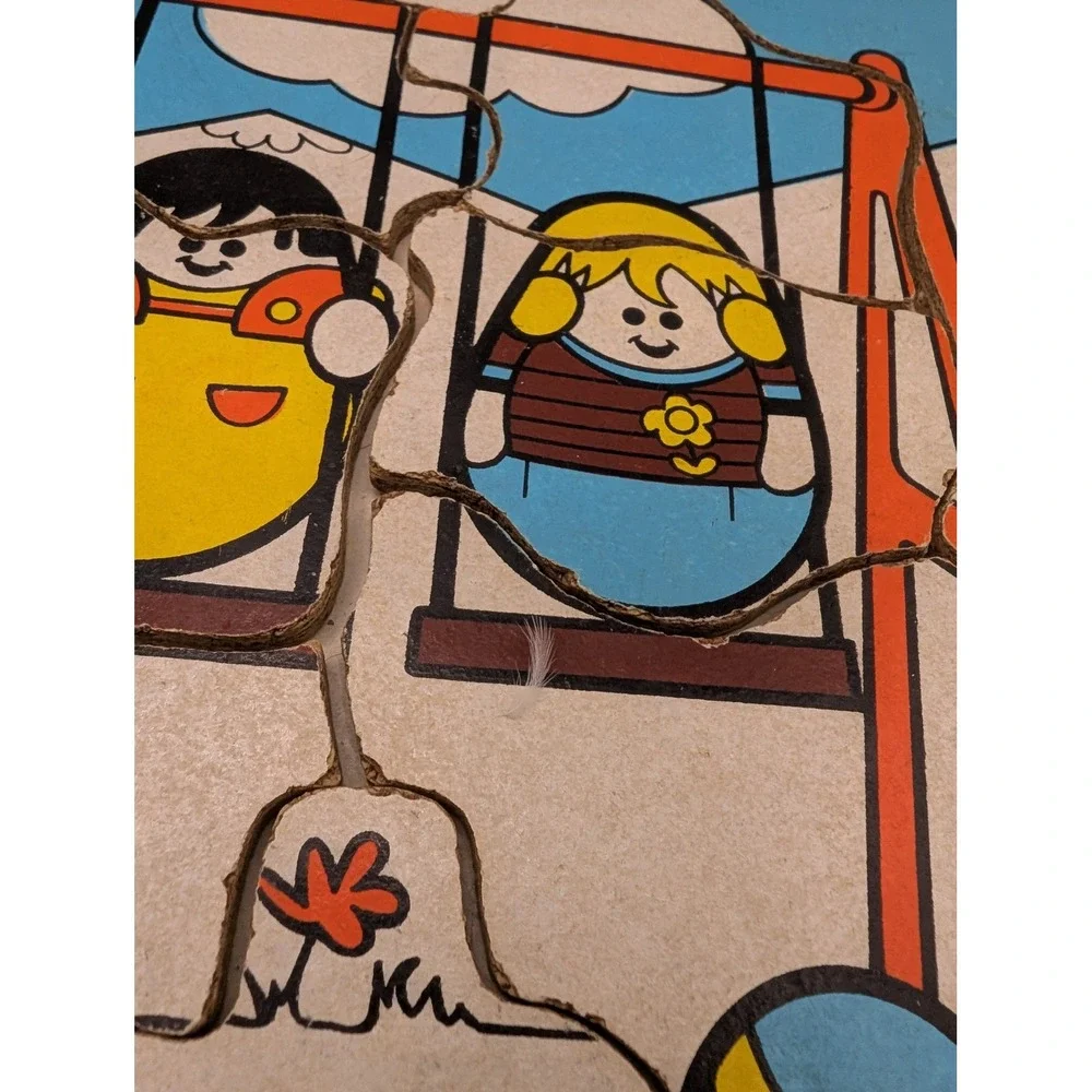 Romper Room Weebles Cork Wood Puzzle Playground 1977‎ Hasbro 418-11